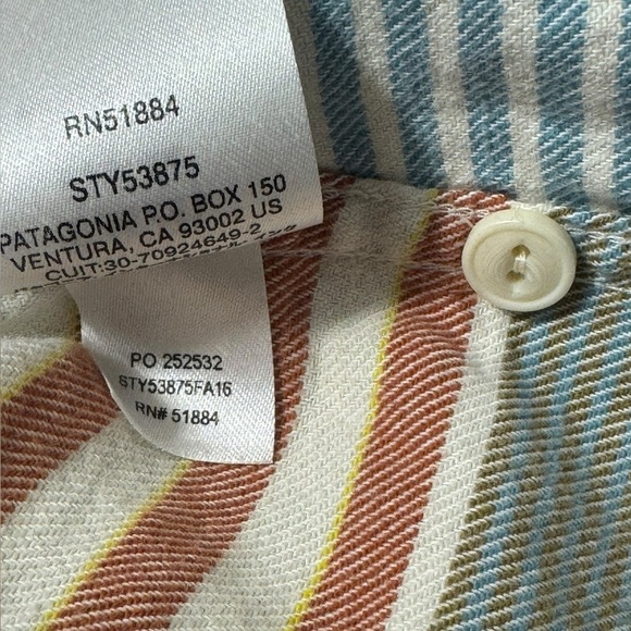 Patagonia Shirt 10 Haywood Flannel Pinyon Stripes Button Up Pocket Long Sleeve - Picture 4 of 15